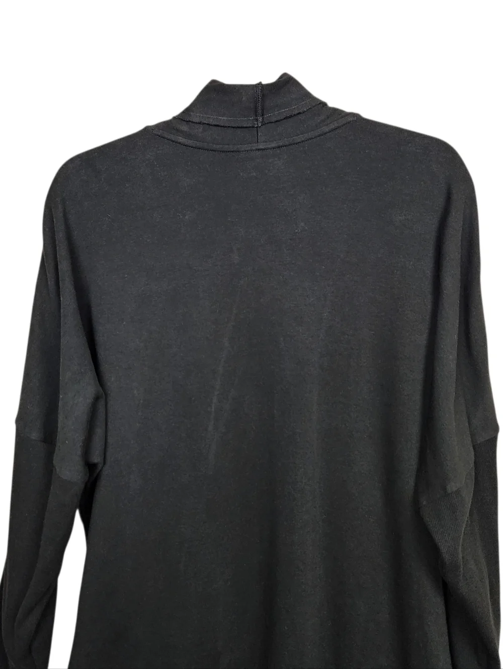 PACT Airplane Cardigan Black 100% Organic Cotton Travel Longline Womens Size M L - Picture 8 of 14